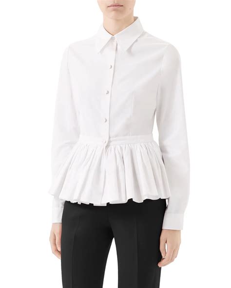 gucci vintage silk blouse|gucci peplum blouse.